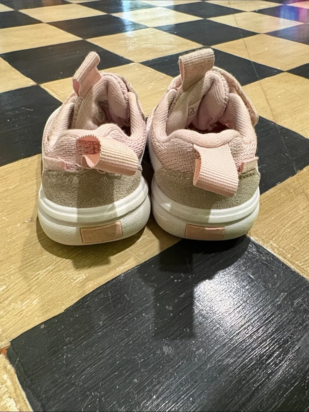 Vans Toddler Pink Mesh Hook-and-Loop Sneakers